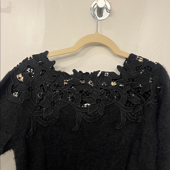 Vici Black Floral Lace Sweater - Sincerely Yours - Picture 6 of 7